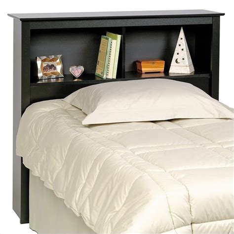 Is a chic and trendy décor solution for compact spaces. Prepac Sonoma Black Bookcase Platform Storage w/Headboard ...