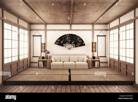Luxury Zen Style Living Room 3d Rednering Stock Photo Alamy