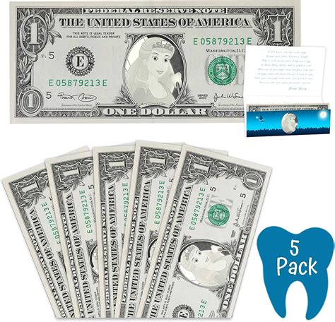 Tooth Fairy Dollars Bills T Complete Tooth Fairy T Value 5 Pack