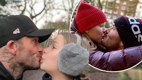 David Beckham Sparks Internet Debate By Kissing Year Old Daughter