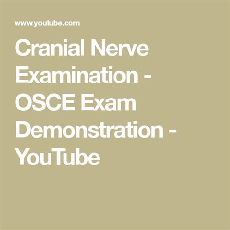 Cranial Nerve Examination Osce Exam Demonstration Youtube Cranial