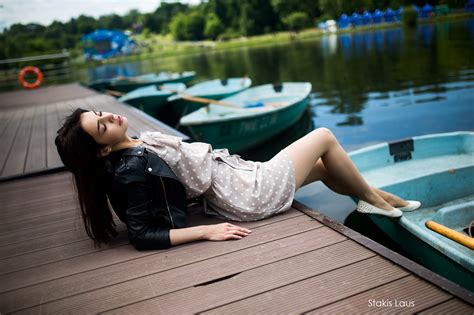 Wallpaper Stakis Laus Closed Eyes Water Women Outdoors Model