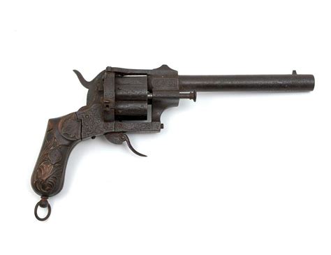 19th C Belgian Pinfire Revolver Jul 19 2020 Burchard Galleries