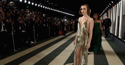 British American Actress And Model Lily Collins At The 2016 Vanity Fair