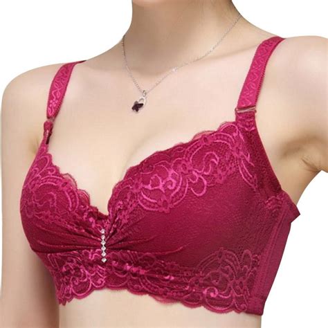 fashion lace thin cup push up bra big size c d cup sexy heighten side back button women