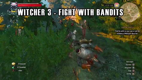 The Witcher Wild Hunt Fight With Bandits YouTube