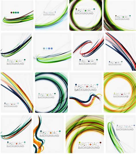 Premium Vector Set Of Abstract Backgrounds Circles Swirls And Waves