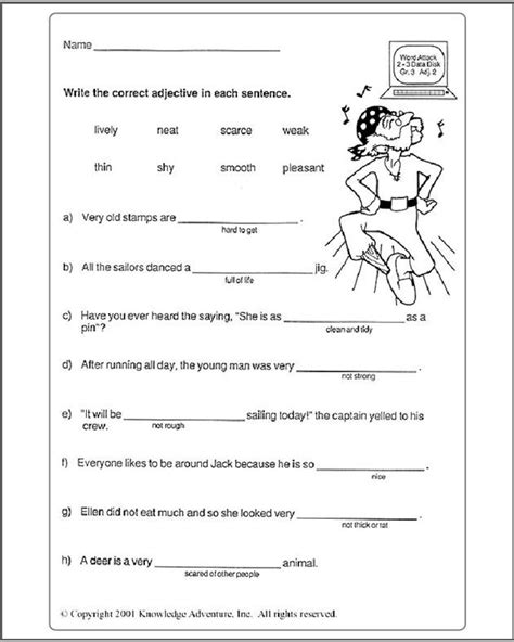Grade 3 (year 3) is the last year of lower primary, and children at this age are old enough to be introduced to linguistic challenges and complexities, the classics, and independent writing. Image result for year 3 english worksheets pdf | desktop | Describing words, Adjective worksheet ...