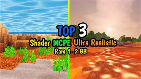 Top 3 Shader Mcpe Realistic Ultra No Lag Youtube