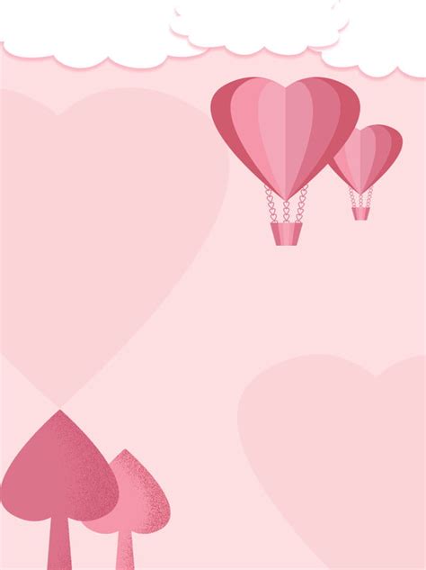 Valentines Day Pink Romantic Love Balloons Background Material