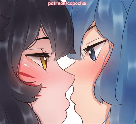 Cute Anime Lesbians Kissing