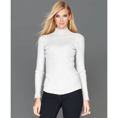 lyst inc international concepts longsleeve mock turtleneck ribbed knit in white