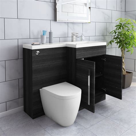 It combines a bathroom sink with practical storage space, helping to declutter everyday items, whilst utilising the space you have available. Bathroom Basin Vanity Unit Toilet Combined Furniture Tall ...