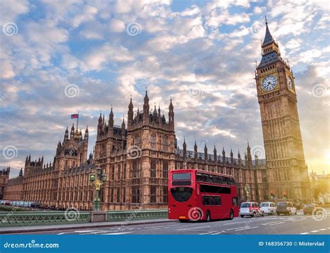 Big Ben Tower And Houses Of Parliament At Sunset London Uk Editorial