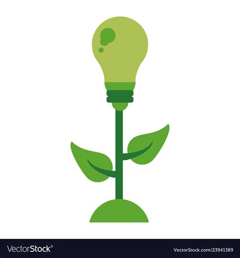 Eco Bulb Light Green Energy Royalty Free Vector Image