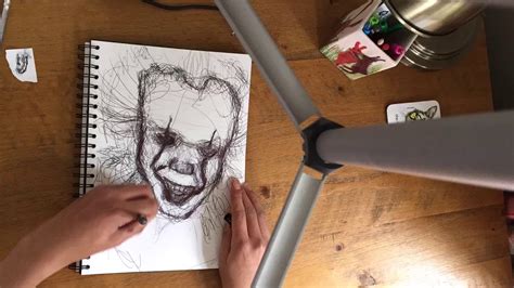 8 Minute Scribble Challenge Scribbling Pennywise Youtube