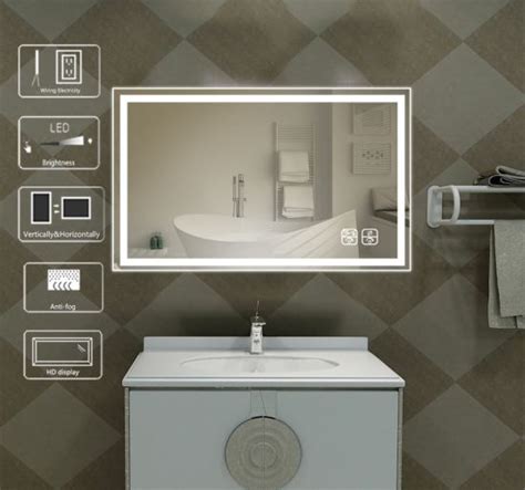 Touch Sensor Defogging Smart Led Bathroom Mirror With Timetemperature Display China Led
