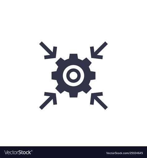 Integration Process Technology Icon With Cogwheel Vector Image