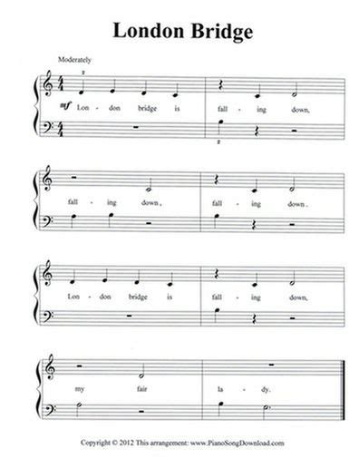 London Bridge Free Easy Sheet Music Piano Sheet Music Easy Piano Piano