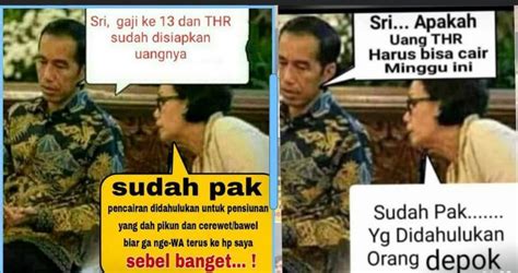 Pamer Meme Jokowi Nanya Thr Sri Mulyani Tidak Kuat Nahan Tawa Hal2