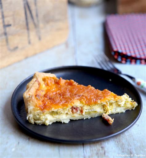 Quiche facile aux poireaux au Cheddar et aux lardons