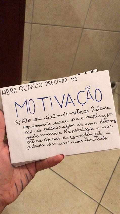 carta abra quando você precisar de motivação / letters open when