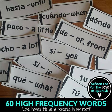 Spanish Word Wall High Frequency Words Vocabulary Bulletin Board