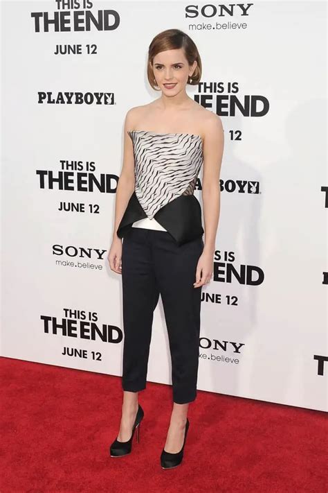Emma Watson Wears Strapless Corset Top At The This Is The End