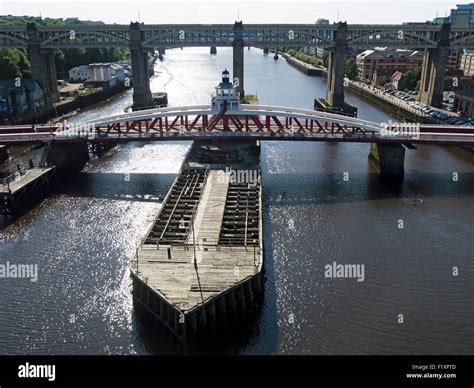 The Swing Bridge Over The River Tyne Newcastle Upon Tyne England With