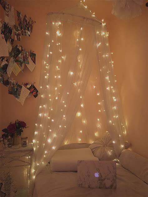 The perfect string lights for bedrooms are safe and emit a warm, ambient glow. Canopy lights! | Living room trends, Twinkle lights ...