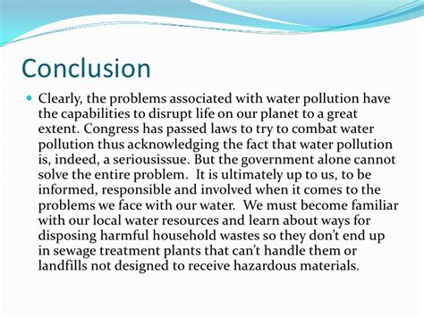 Water pollution is the contamination of water bodies (e.g. Earth's Hydrosphere and Water Pollution