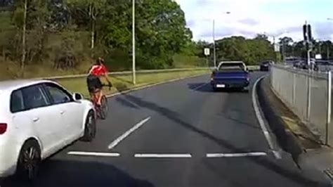 Caught On Camera The Moment When A Car Hits Cyclist From Behind The