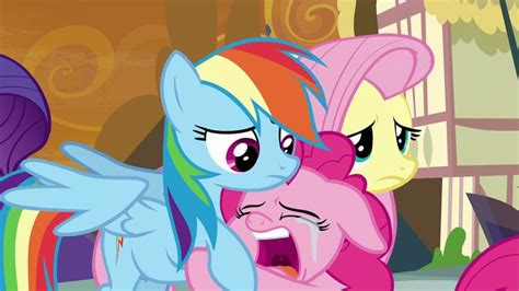 Crying Fluttershy Offscreen Character Pinkie Pie Pony Rainbow Dash Rarity Safe