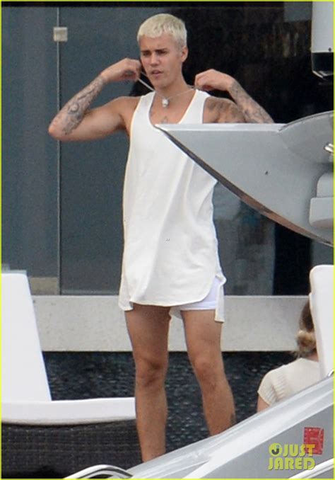 Justin Biebers White Underwear Turns See Through While Wakeboarding In