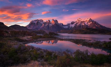 It's about presenting a new, interesting image to the customer and one that will stick in their mind. nature, Landscape, Mountain, Lake, Sunrise, Shrubs, Snowy Peak, Clouds, Torres Del Paine, Chile ...