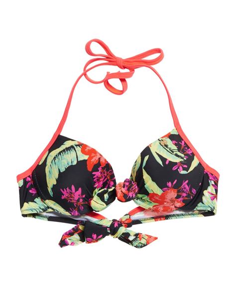 Superdry Tropical Hibiscus Cup Bikini Top Womens Swimwear