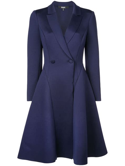 Badgley Mischka Double Breasted Midi Dress Blue Dress Coat Outfit