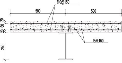 Cross Section Of Composite Beam Showing The Concrete Slab Steel Beam