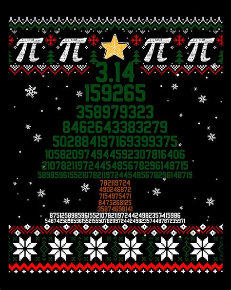 funny pi tree christmas math teacher ugly sweater digital art by jessika bosch