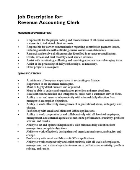 Free 13 Sample Accounting Clerk Job Description Templates In Pdf