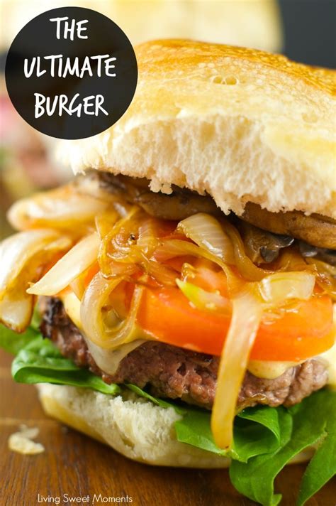 Vegan & gluten free, these mushroom veggie burgers are so dang tasty! Burger With Caramelized Onions And Mushrooms - Living Sweet Moments