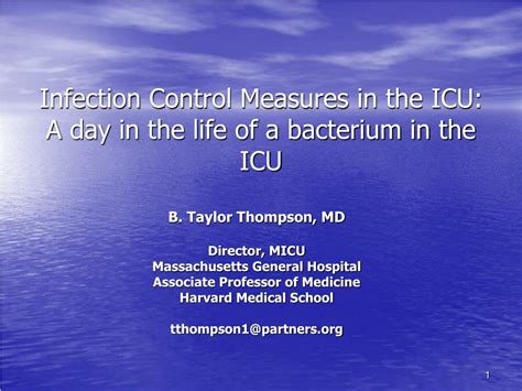 Ppt Infection Control Measures In The Icu A Day In The Life Of A