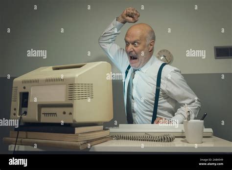 Mad Man Hitting Computer Hi Res Stock Photography And Images Alamy