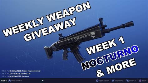 Weekly Weapon Giveaway Week 1 Nocturno Fortnite Save The World