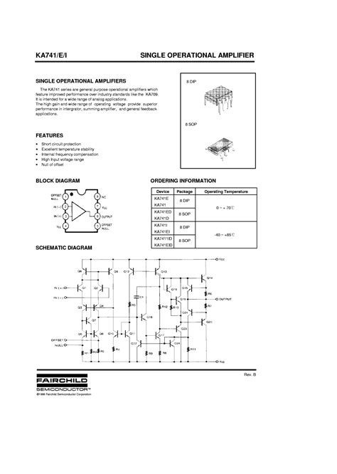 Ua741 Datasheet Pdf Pinout Single Operational Amplifier