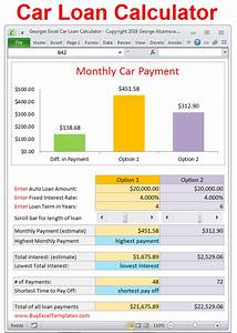 How To Create A Spreadsheet For A Car Loan Microsoft Excel