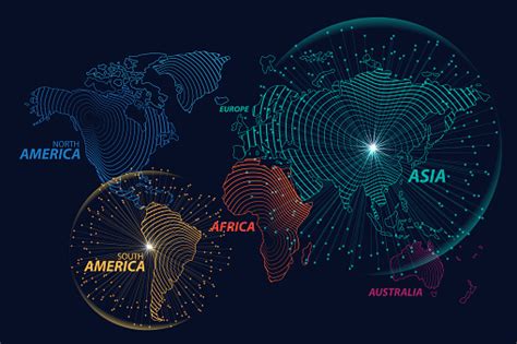 Modern Digital World Map Globalization Concept Vector Illustration