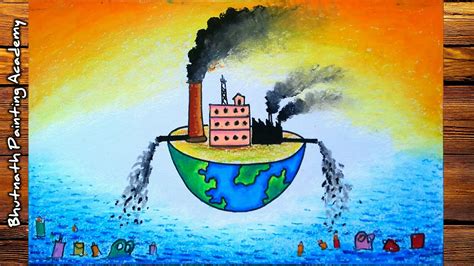 Water Pollution Drawing Air Pollution Painting Save Environment Poster Youtube