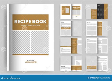 Modern Recipe Book Or Cookbook Template Design Magazine Layout