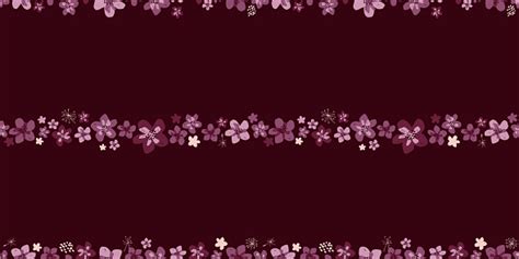 Sophisticated Vector Pink And Burgundy Horizontal Floral Seamless